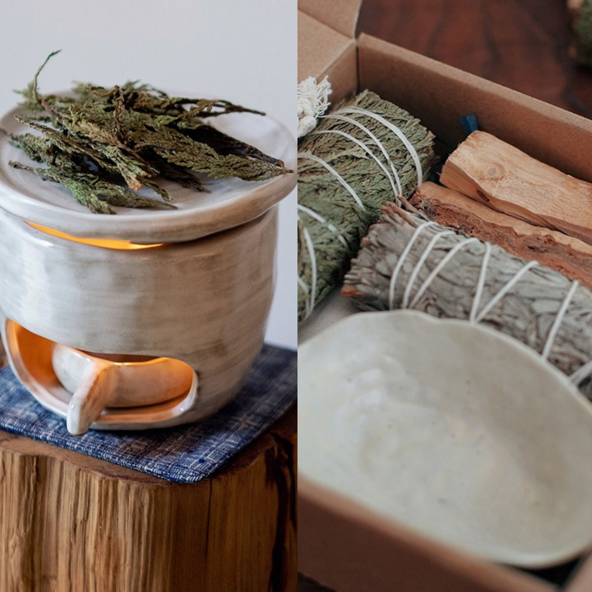 Zen Healing Blue Sage Cedar Palo Santo Meditation Cleansing Kit
