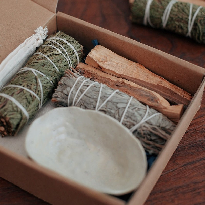Zen Healing Blue Sage Cedar Palo Santo Meditation Cleansing Kit