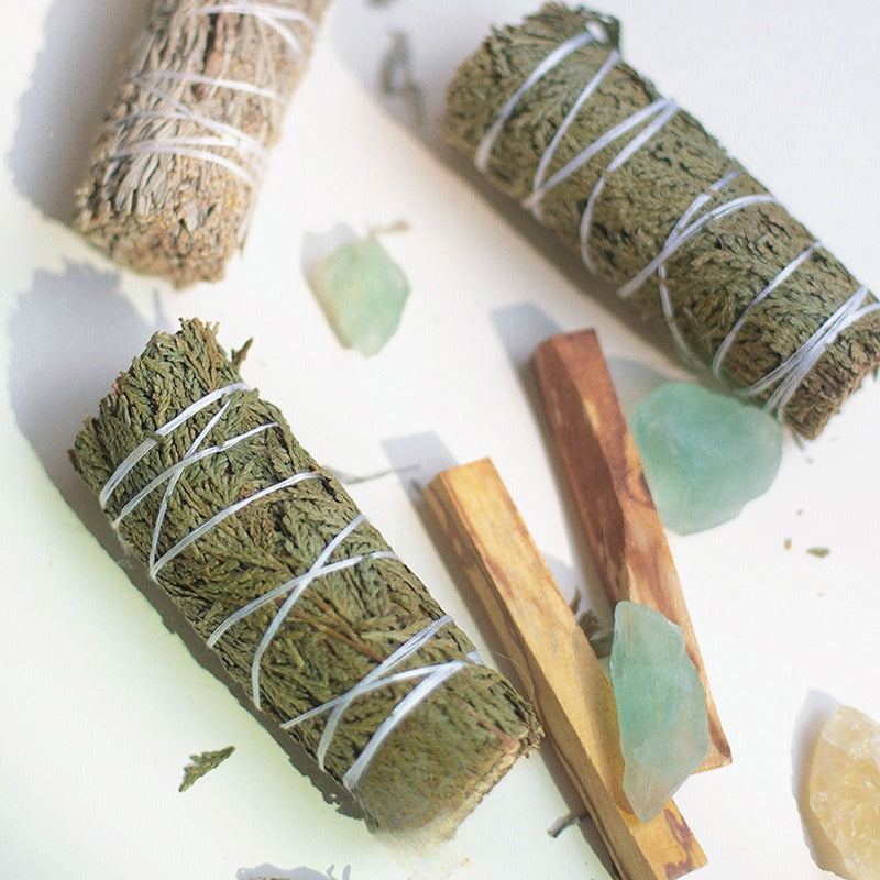 Zen Healing Blue Sage Cedar Palo Santo Meditation Cleansing Kit