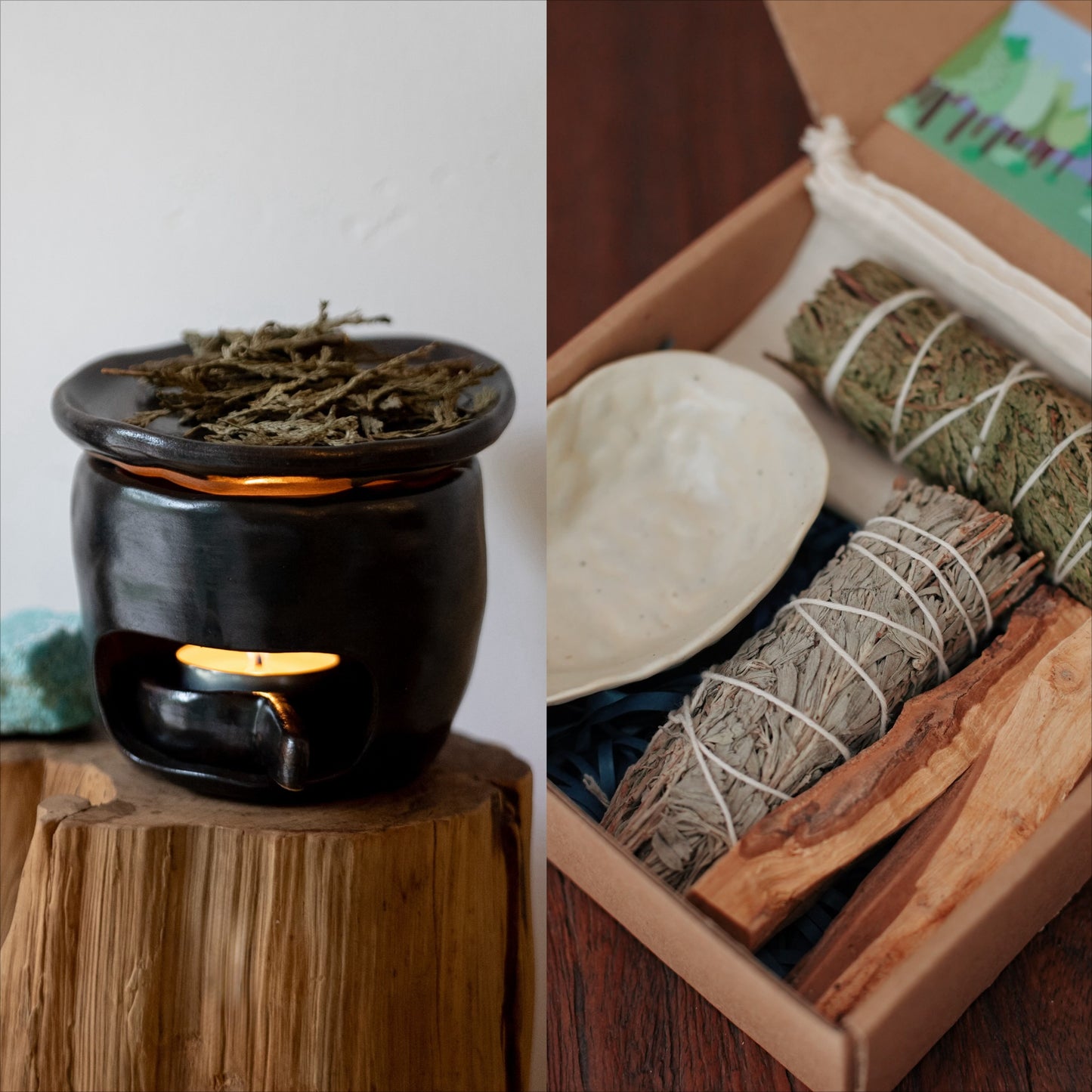 Zen Healing Blue Sage Cedar Palo Santo Meditation Cleansing Kit