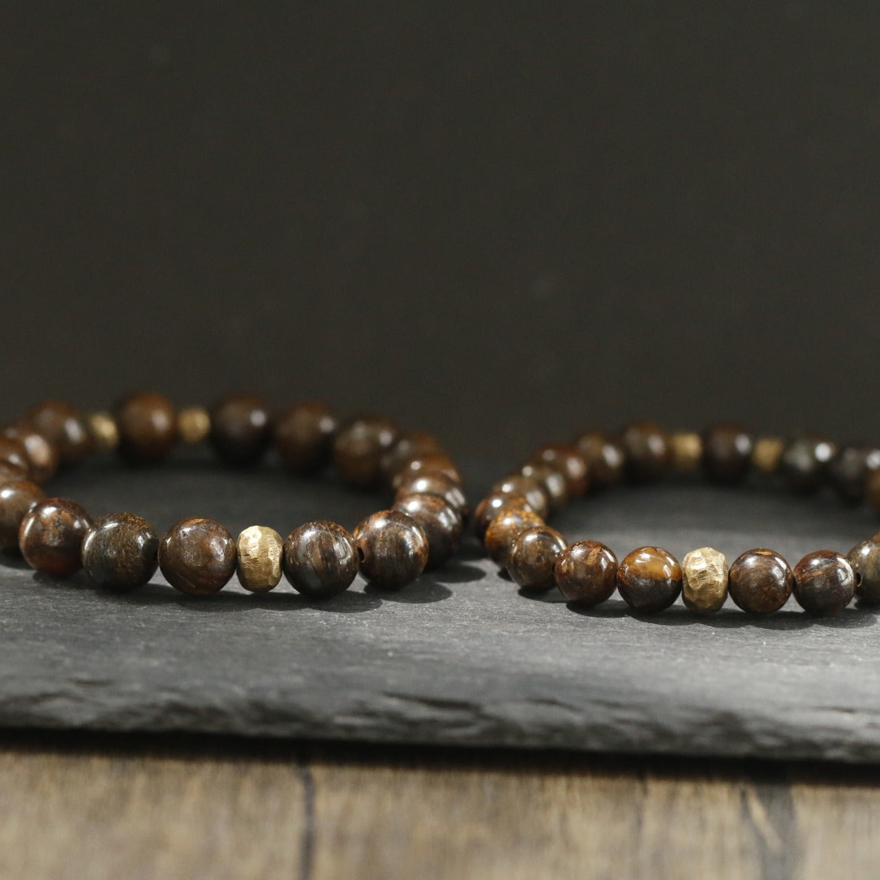 Zen Healing Bronzite Copper Brass Bead Strength Bracelet