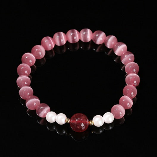 Zen Healing Cat's Eye Crystal Lucky Bead Charm Support Bracelet