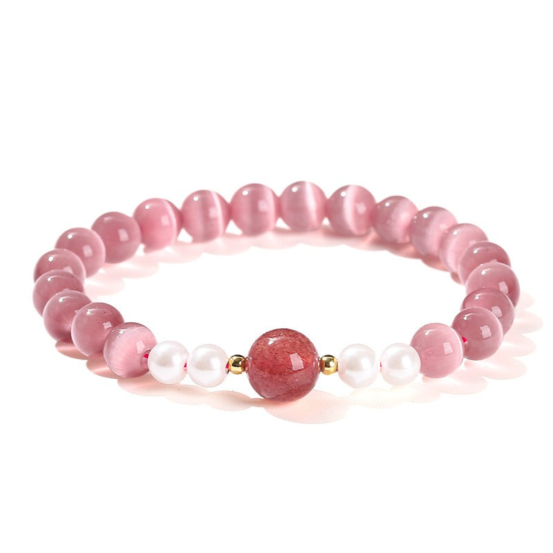 Zen Healing Cat's Eye Crystal Lucky Bead Charm Support Bracelet