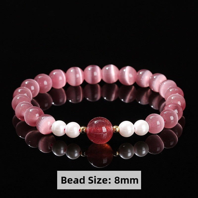 Zen Healing Cat's Eye Crystal Lucky Bead Charm Support Bracelet