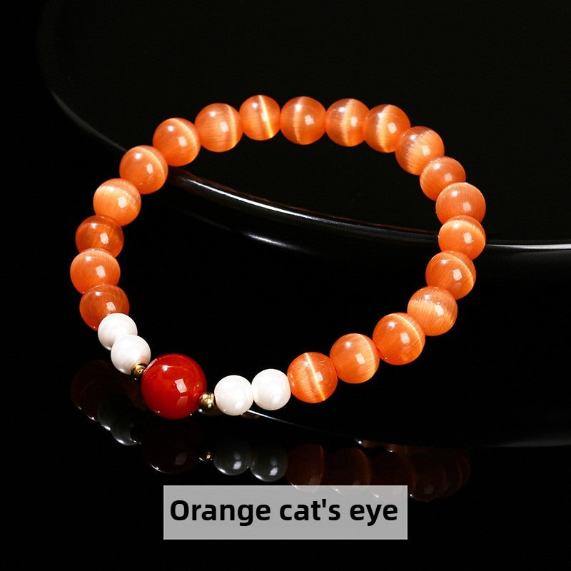 Zen Healing Cat's Eye Crystal Lucky Bead Charm Support Bracelet