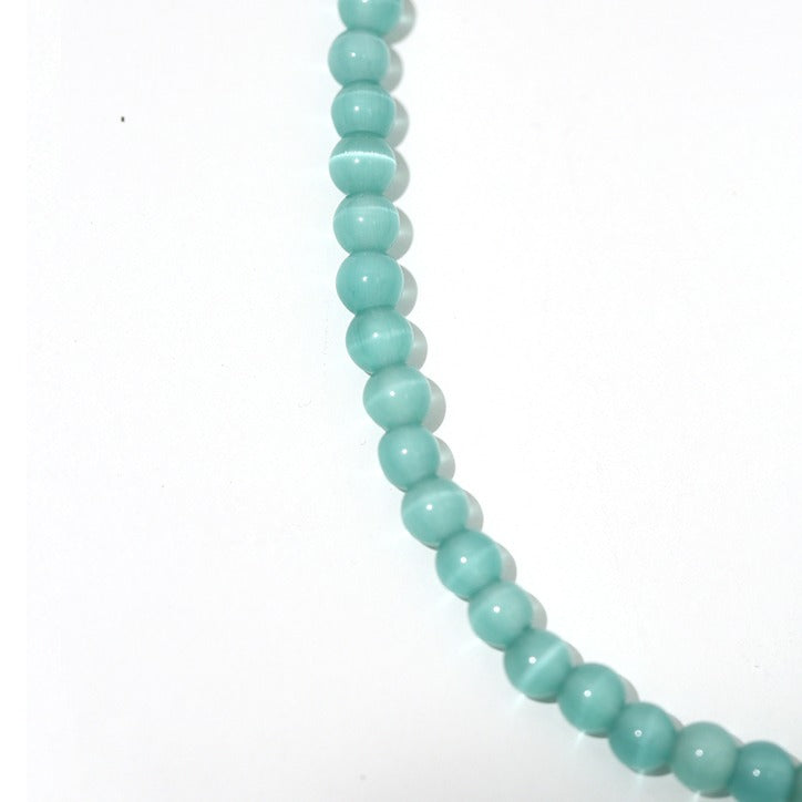 Zen Healing Cat's Eye Stone Shining Cross Charm Pendant Necklace
