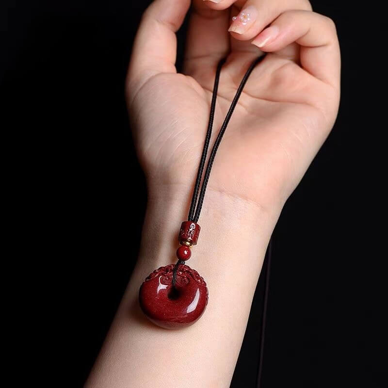 Zen Healing Cinnabar Pixiu Peace Pendant Wealth & Safety Necklace