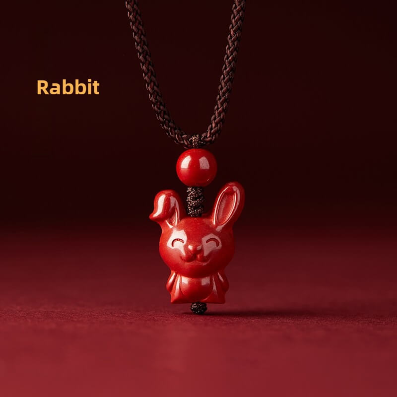 Zen Healing Cinnabar Snake Year Zodiac Guardian Pendant