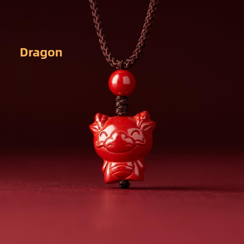 Zen Healing Cinnabar Snake Year Zodiac Guardian Pendant