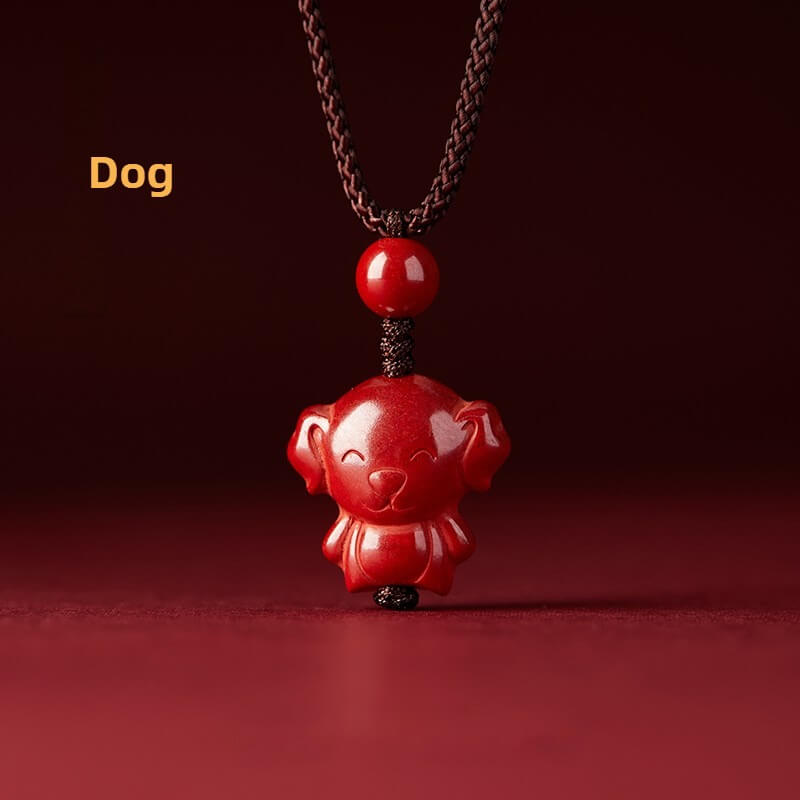 Zen Healing Cinnabar Snake Year Zodiac Guardian Pendant