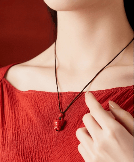 Zen Healing Cinnabar Snake Year Zodiac Guardian Pendant