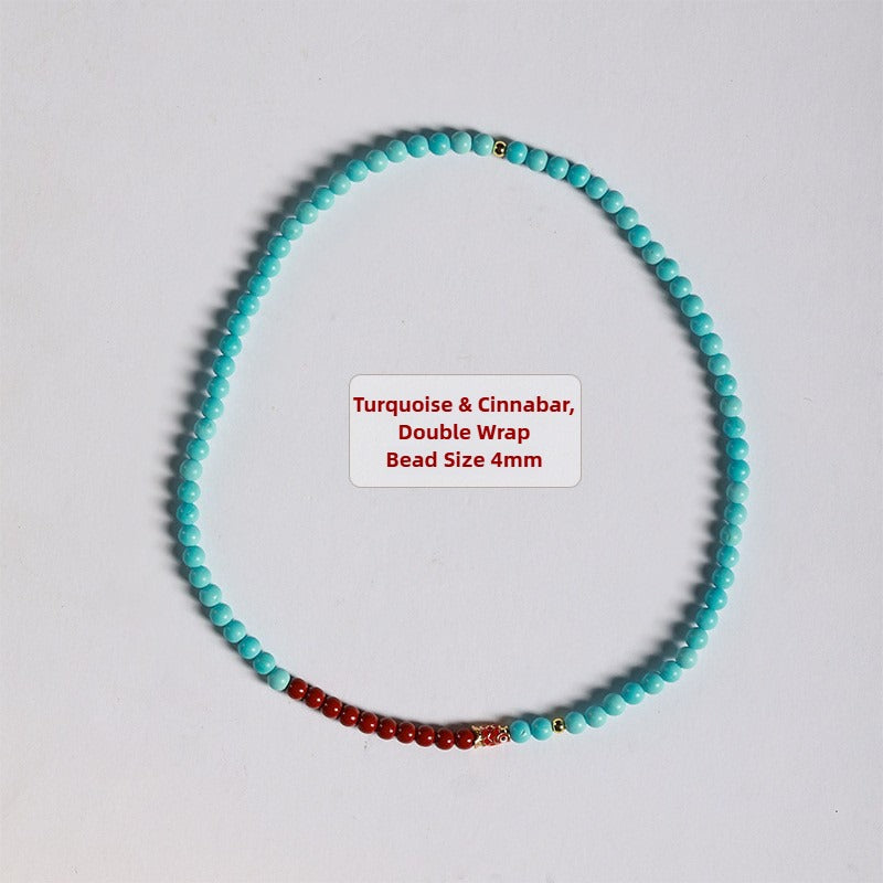 Zen Healing Cinnabar Turquoise Koi Good Fortune Bracelet