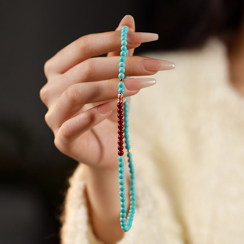 Zen Healing Cinnabar Turquoise Koi Good Fortune Bracelet