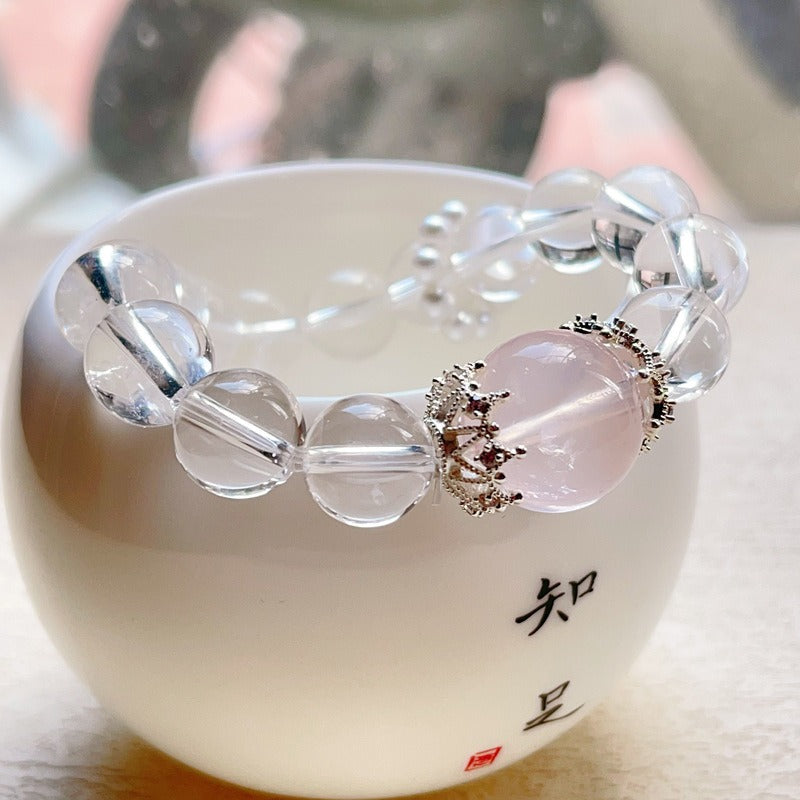 Zen Healing Clear Quartz Rose Crystal Healing Love Bracelet