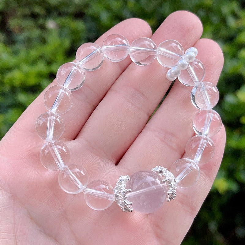 Zen Healing Clear Quartz Rose Crystal Healing Love Bracelet