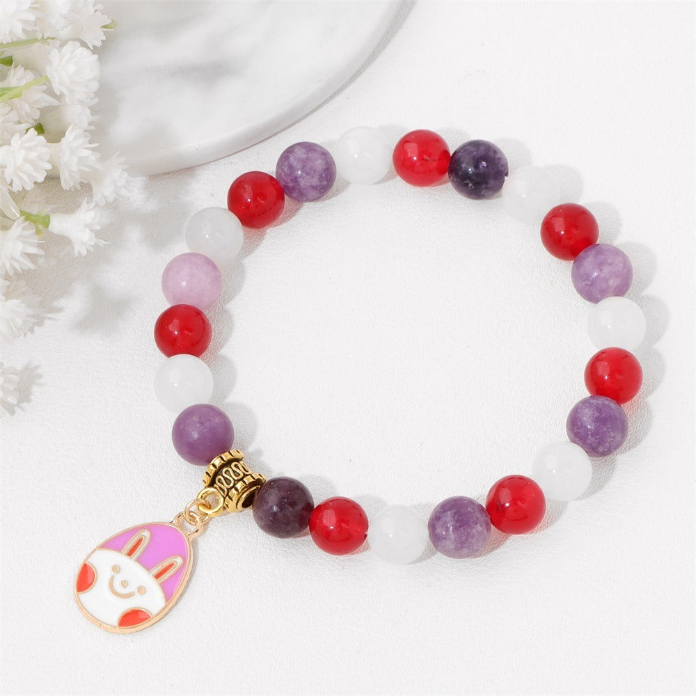 Zen Healing Easter Crystal Egg Pendant Lucky Bracelet