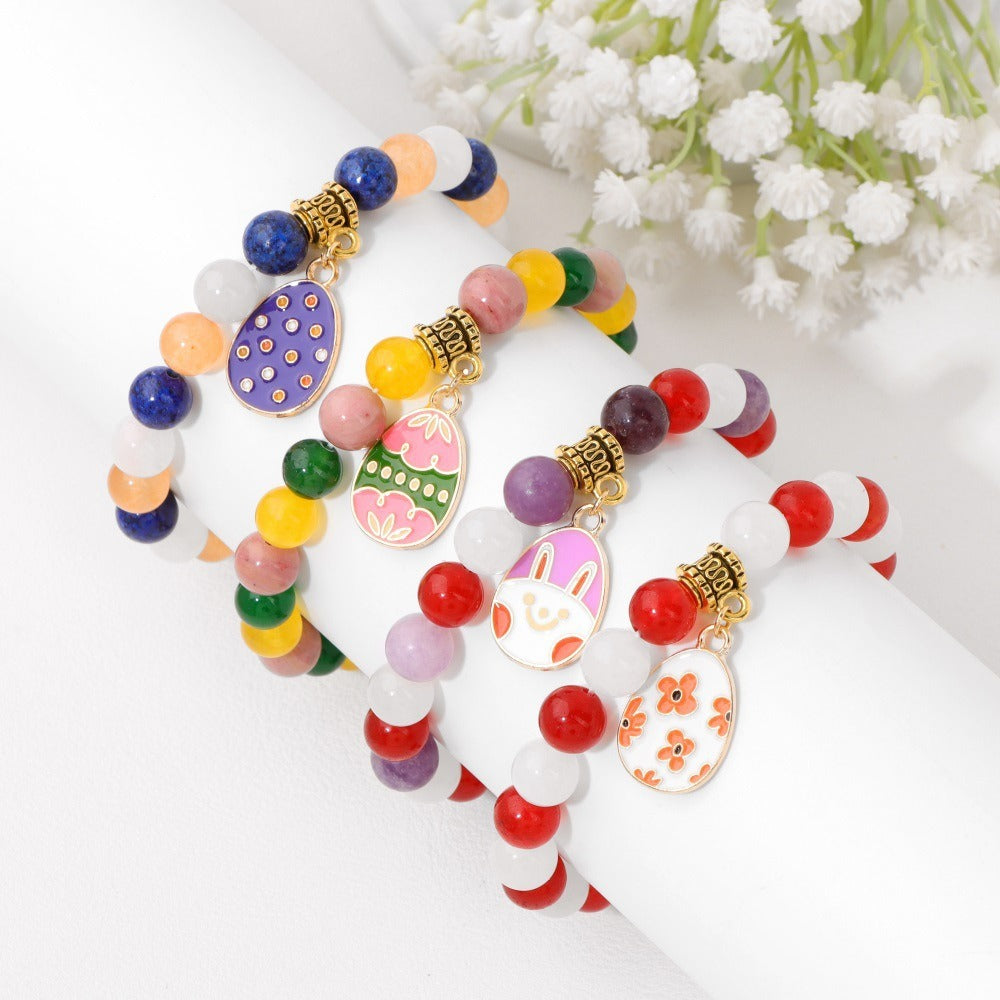 Zen Healing Easter Crystal Egg Pendant Lucky Bracelet