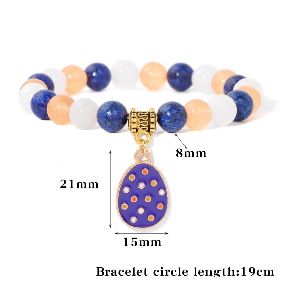 Zen Healing Easter Crystal Egg Pendant Lucky Bracelet