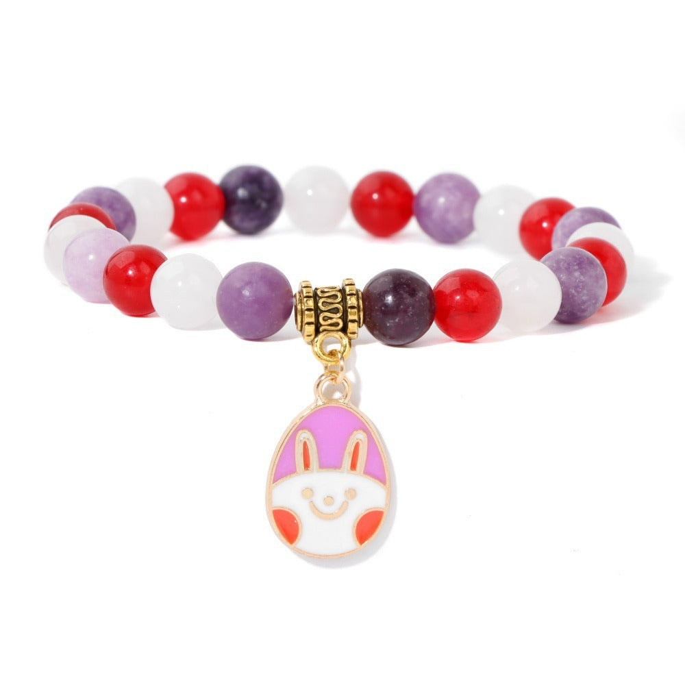 Zen Healing Easter Crystal Egg Pendant Lucky Bracelet