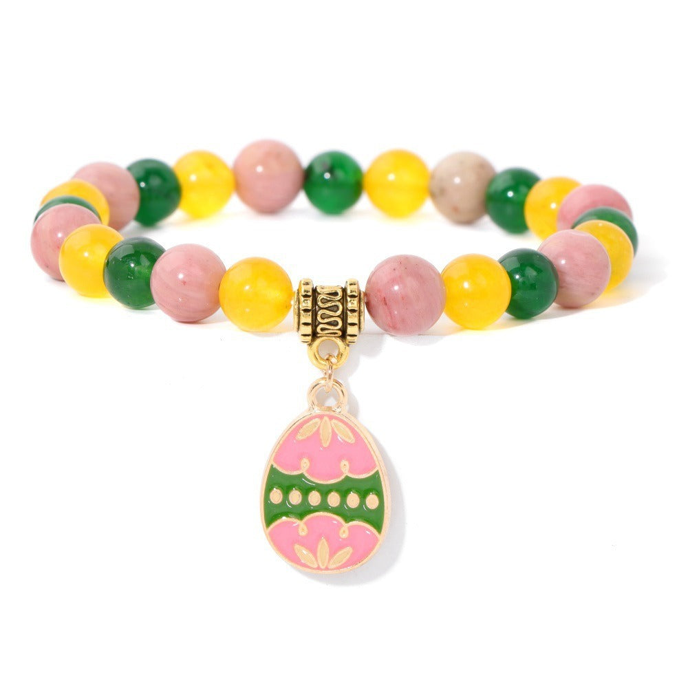 Zen Healing Easter Crystal Egg Pendant Lucky Bracelet