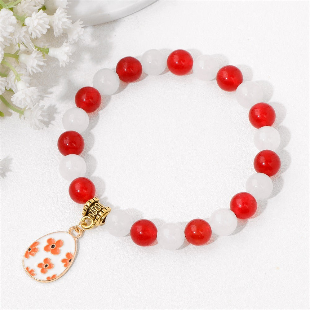 Zen Healing Easter Crystal Egg Pendant Lucky Bracelet