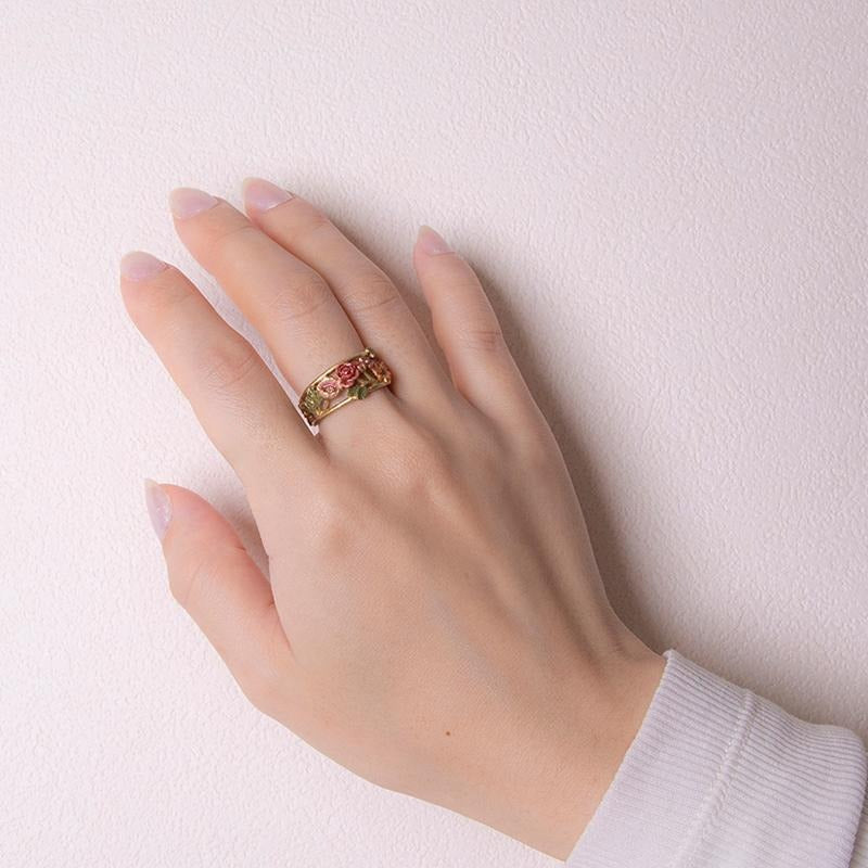 Zen Healing Easter Flower Floral Copper Brass Prosperity Adjustable Ring