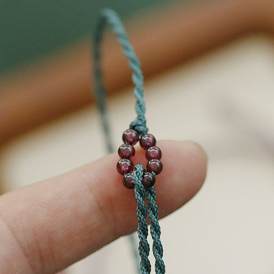 Zen Healing Garnet Good Luck Colorful Braided Bracelet