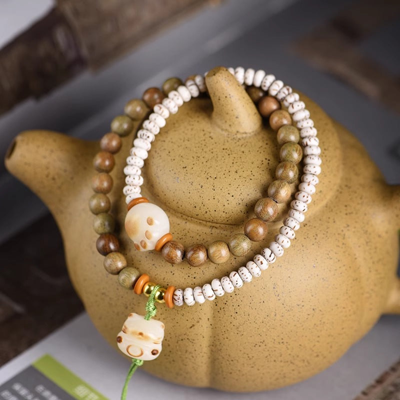 Zen Healing Green Sandalwood & Shoushan Stone Wealth Bracelet