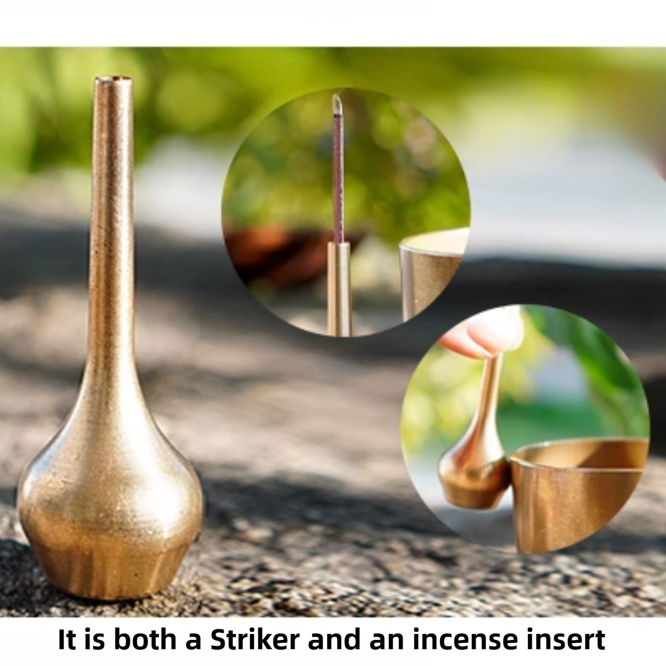 Zen Healing Mini Brass Singing Bowl with Incense Holder & Striker Meditation Yoga Set