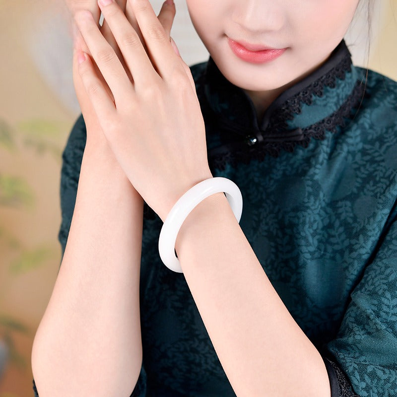 Zen Healing Natural Golden Silk Jade Wealth Luck Bracelet Bangle