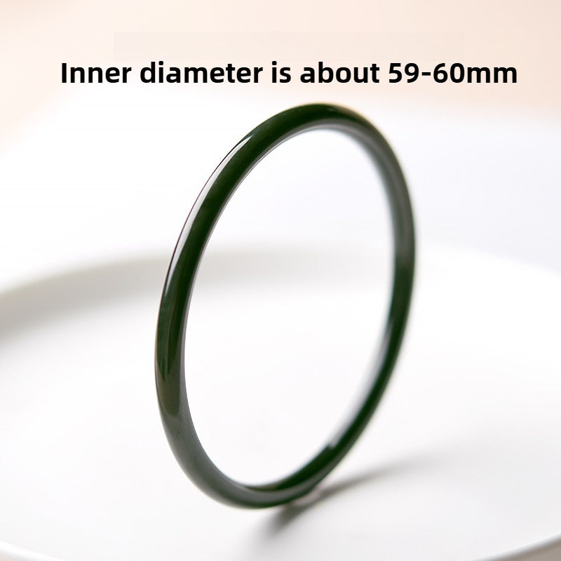 Zen Healing Natural Hetian Jade Protection Healing Chime Bangle Bracelet