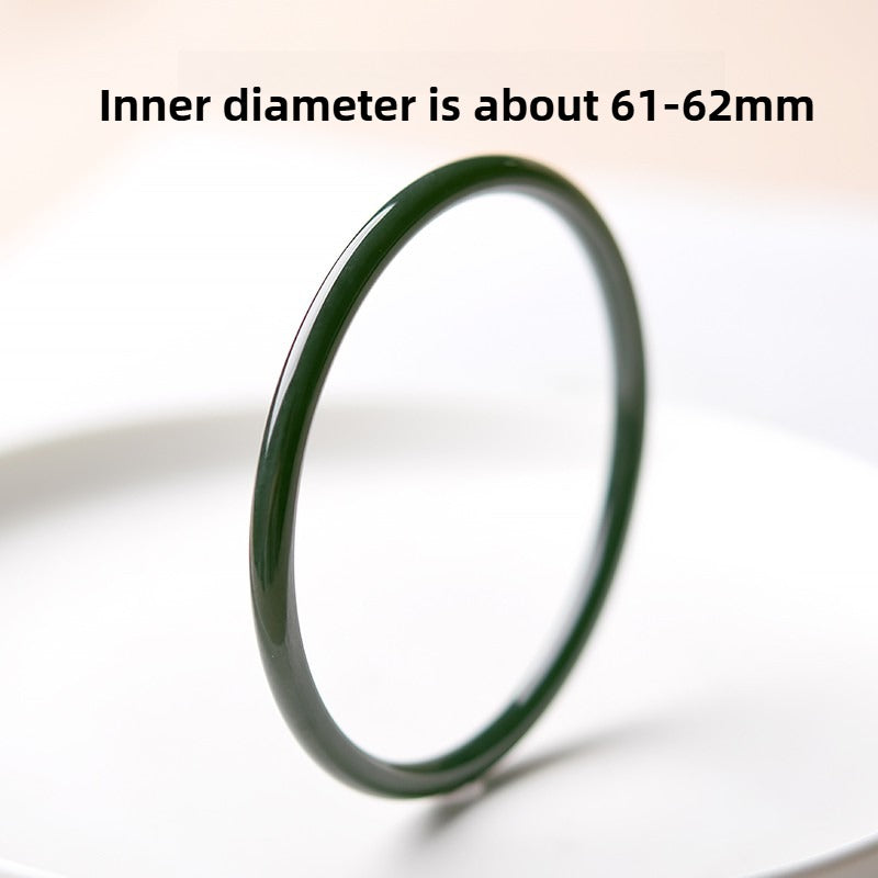 Zen Healing Natural Hetian Jade Protection Healing Chime Bangle Bracelet