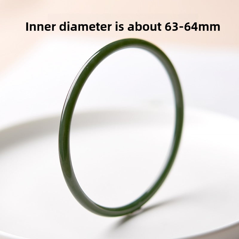 Zen Healing Natural Hetian Jade Protection Healing Chime Bangle Bracelet