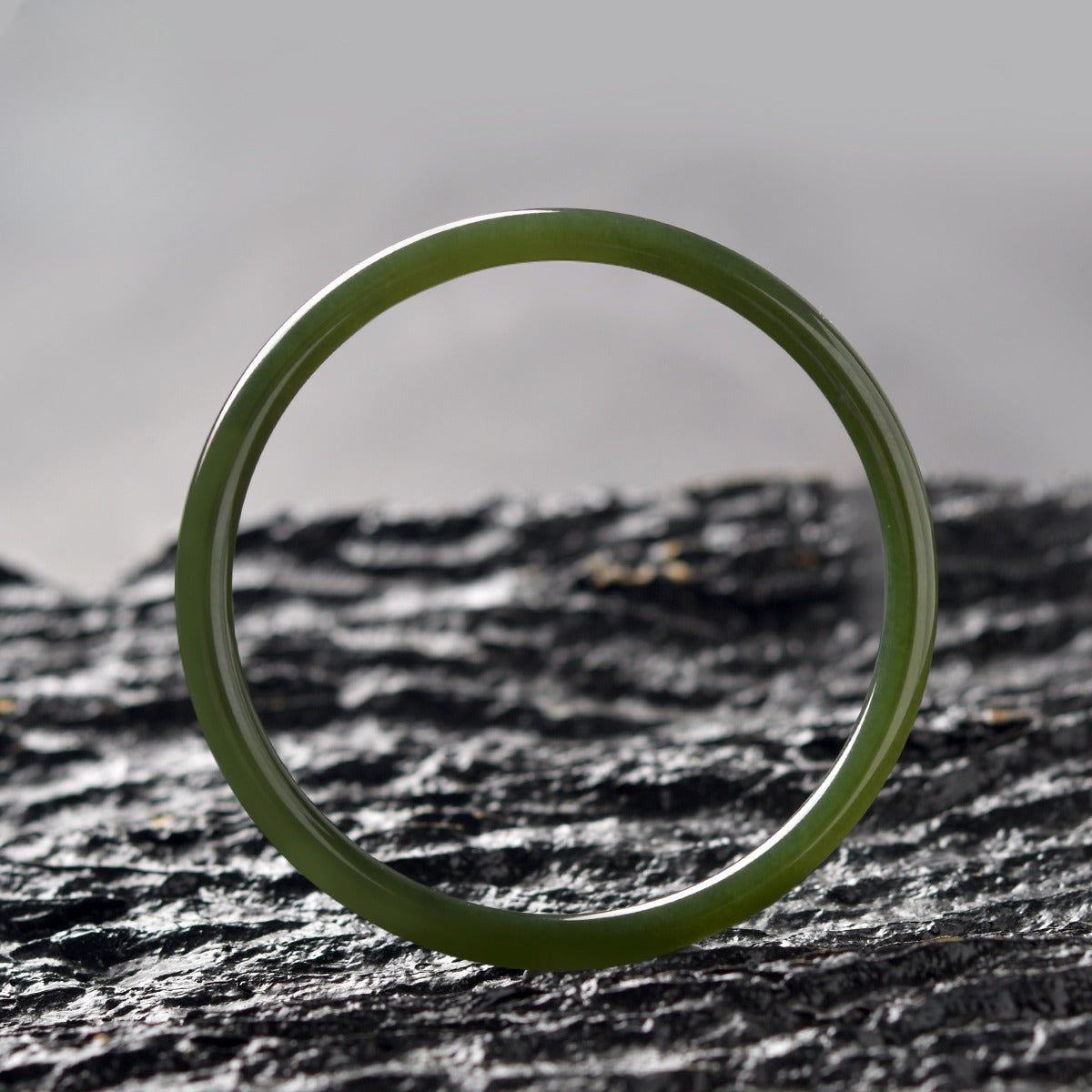 Zen Healing Natural Hetian Jade Protection Healing Chime Bangle Bracelet
