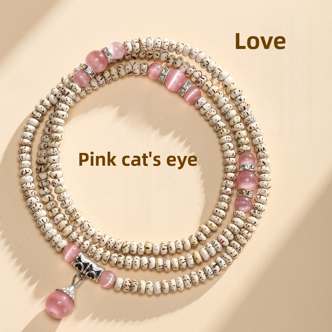 Zen Healing Star Moon Bodhi Cat's Eye Multi-layered Wrap Protection Bracelet