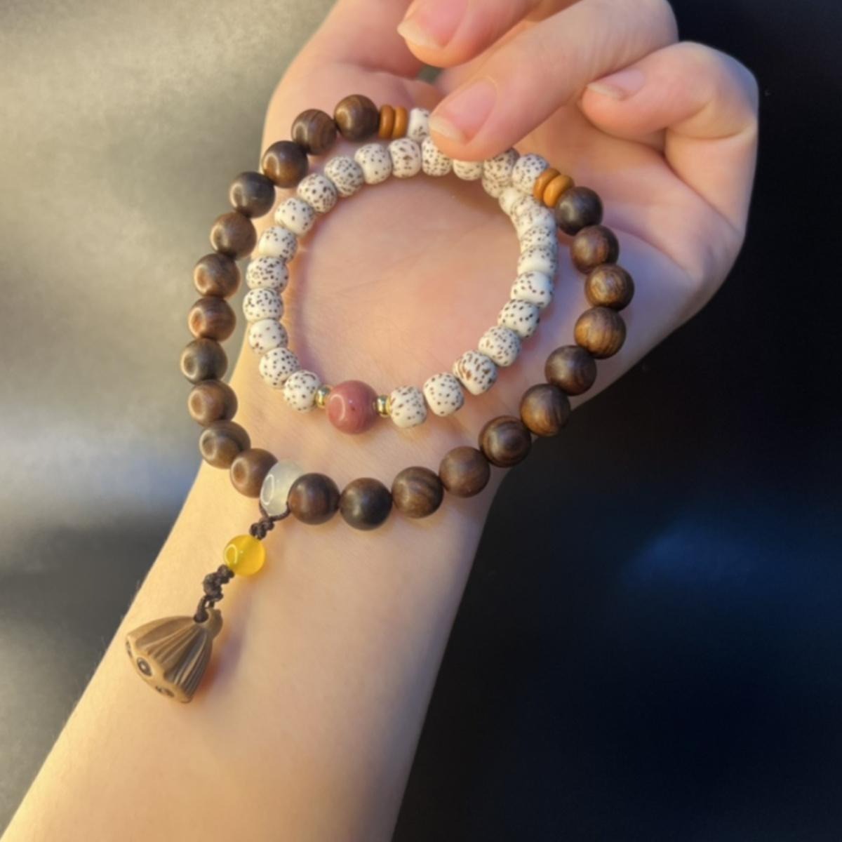 Zen Healing Star Moon Bodhi Cat's Eye Multi-layered Wrap Protection Bracelet