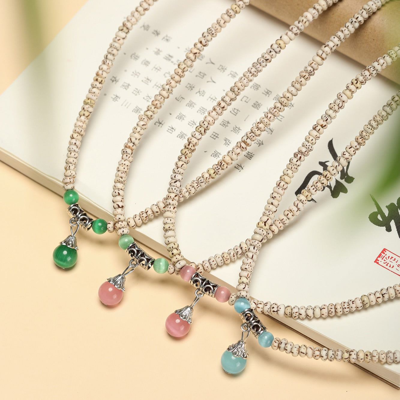 Zen Healing Star Moon Bodhi Cat's Eye Multi-layered Wrap Protection Bracelet