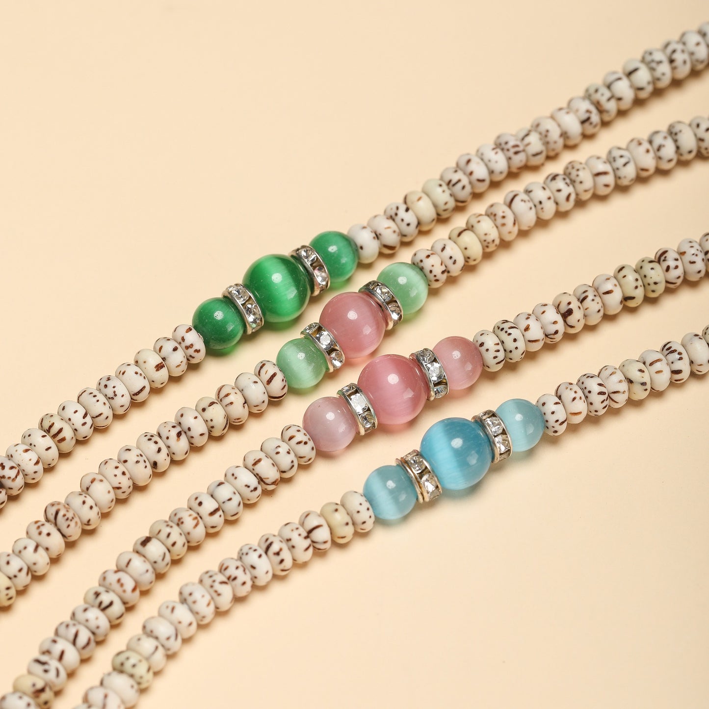 Zen Healing Star Moon Bodhi Cat's Eye Multi-layered Wrap Protection Bracelet
