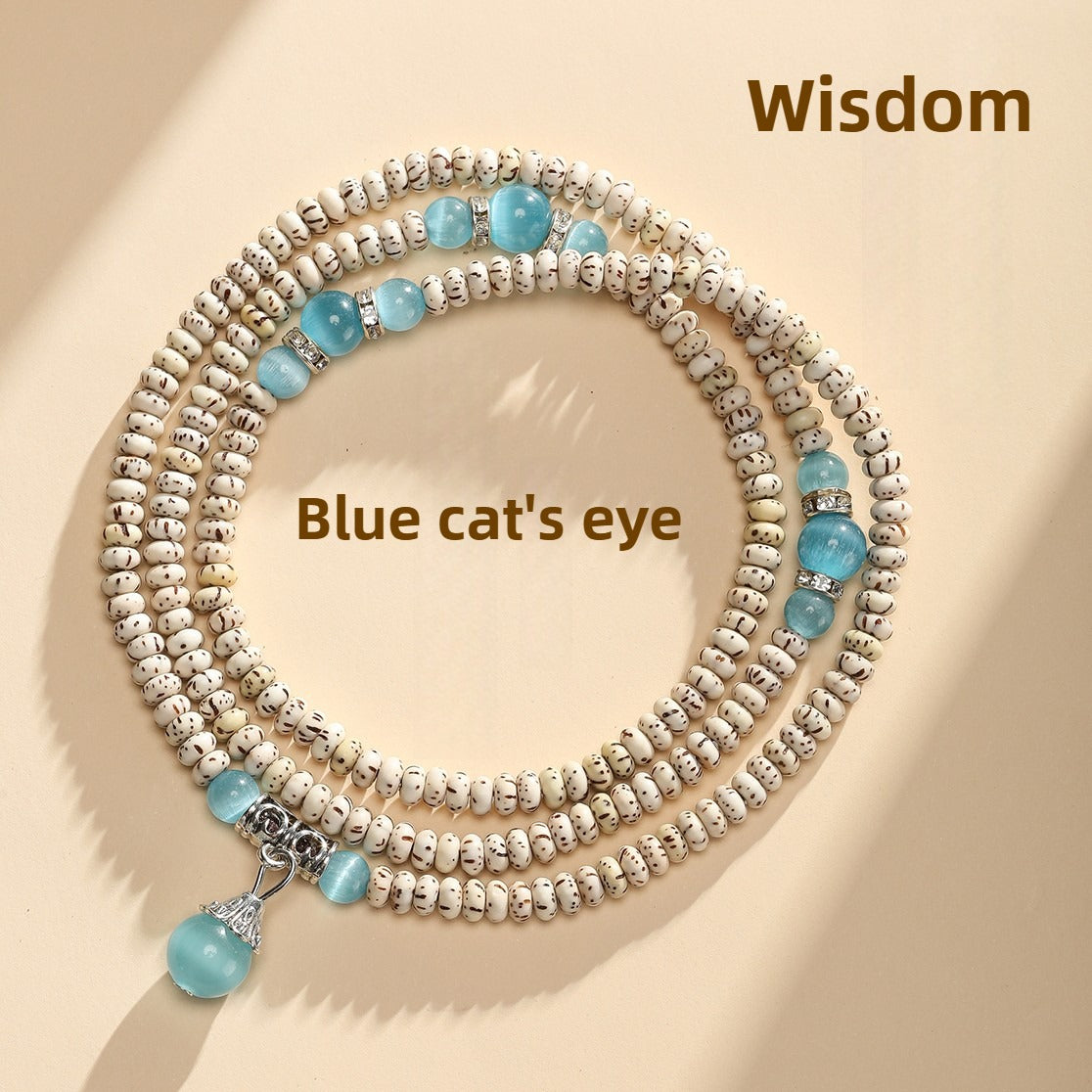 Zen Healing Star Moon Bodhi Cat's Eye Multi-layered Wrap Protection Bracelet
