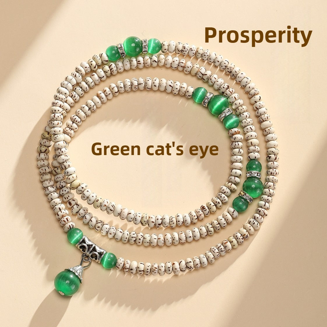 Zen Healing Star Moon Bodhi Cat's Eye Multi-layered Wrap Protection Bracelet