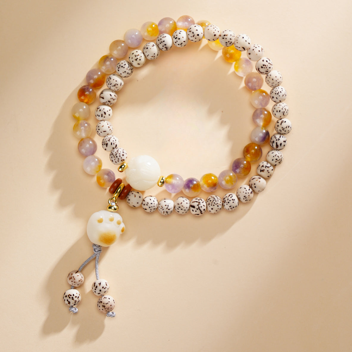 Zen Healing Star Moon Bodhi Luck Wealth Double Wrap Bracelet