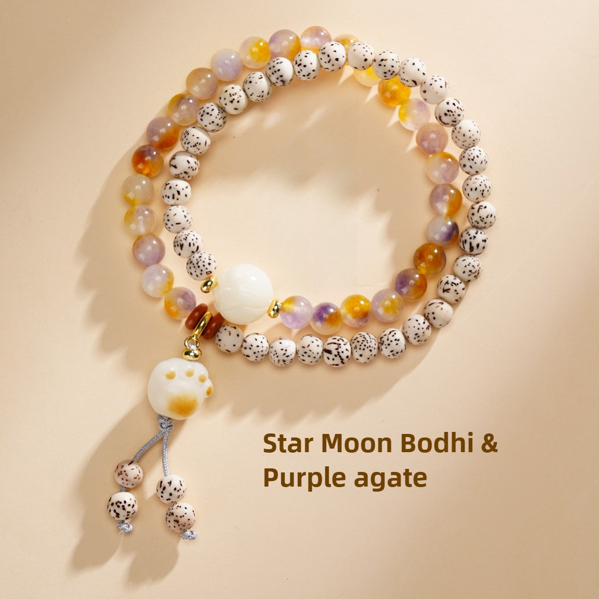Zen Healing Star Moon Bodhi Luck Wealth Double Wrap Bracelet