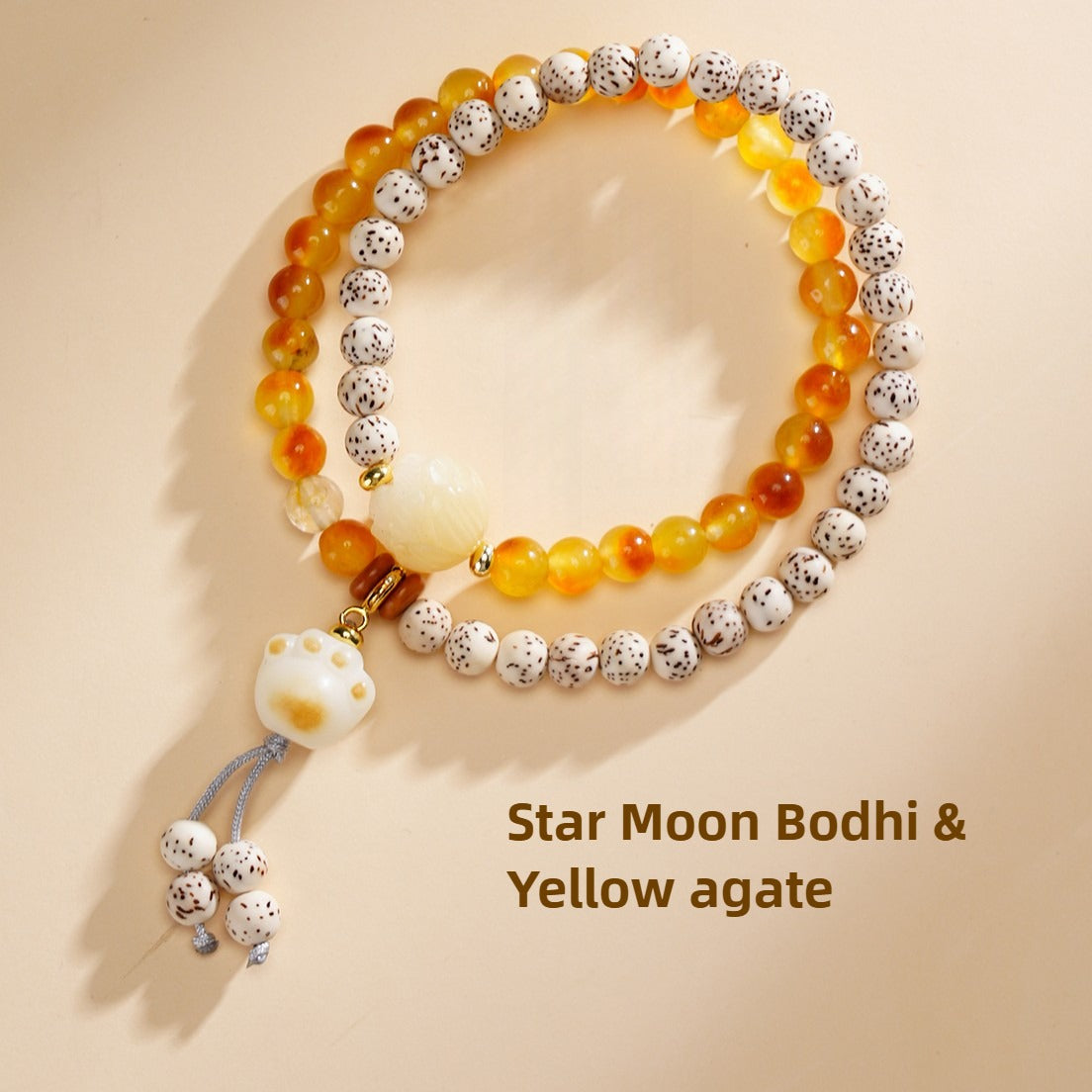 Zen Healing Star Moon Bodhi Luck Wealth Double Wrap Bracelet