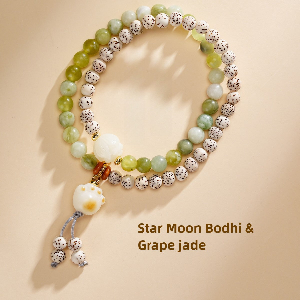 Zen Healing Star Moon Bodhi Luck Wealth Double Wrap Bracelet