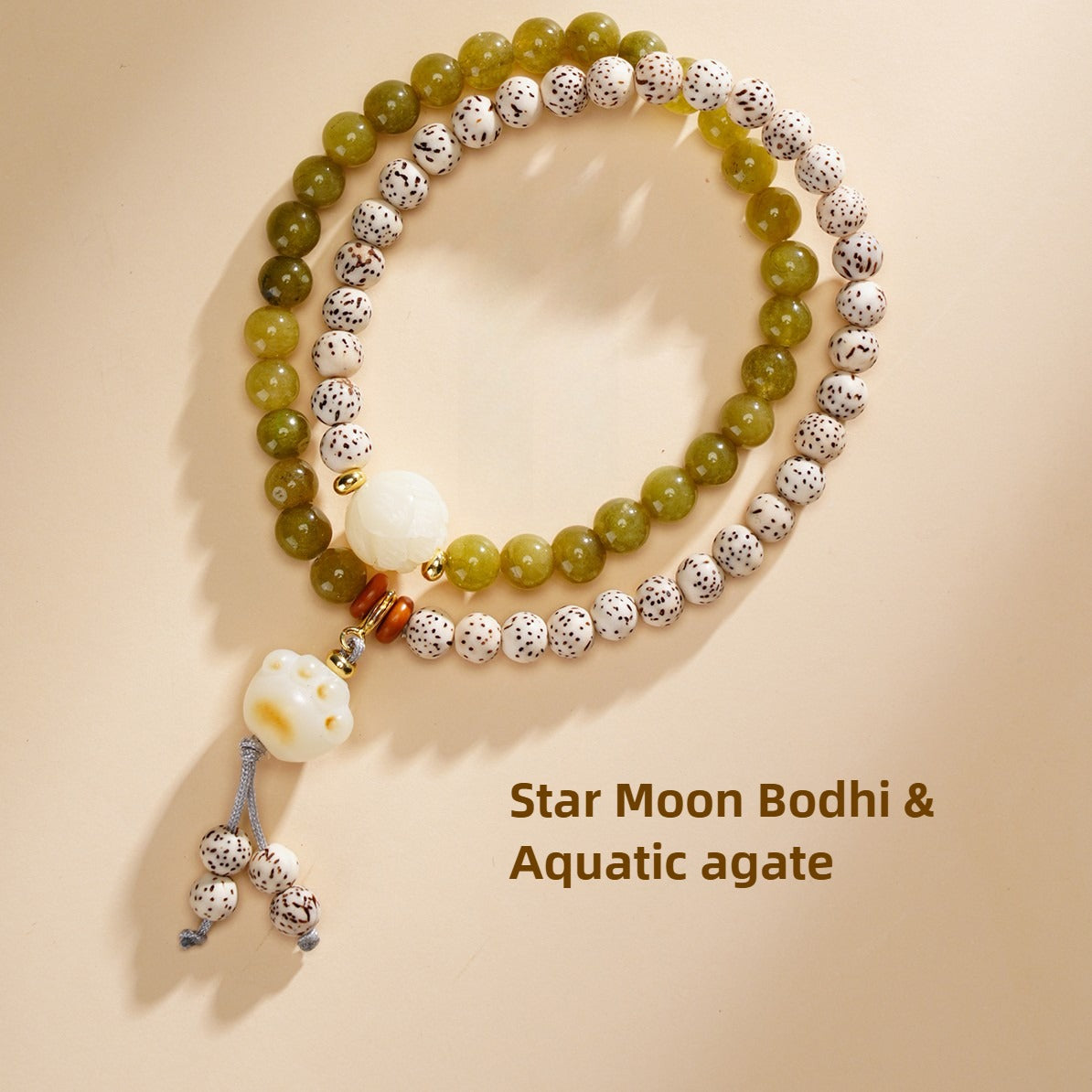 Zen Healing Star Moon Bodhi Luck Wealth Double Wrap Bracelet