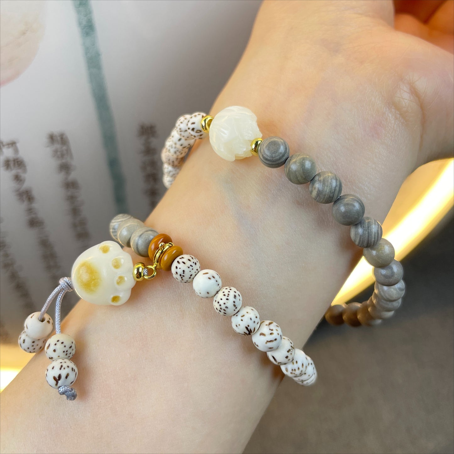 Zen Healing Star Moon Bodhi Luck Wealth Double Wrap Bracelet