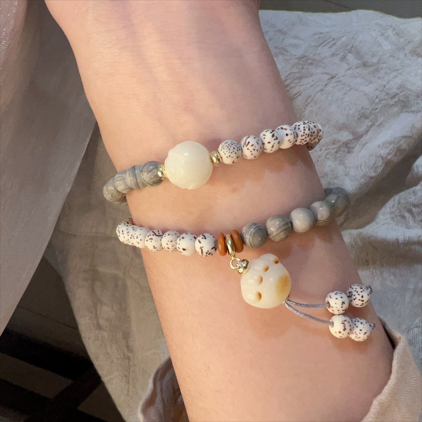 Zen Healing Star Moon Bodhi Luck Wealth Double Wrap Bracelet