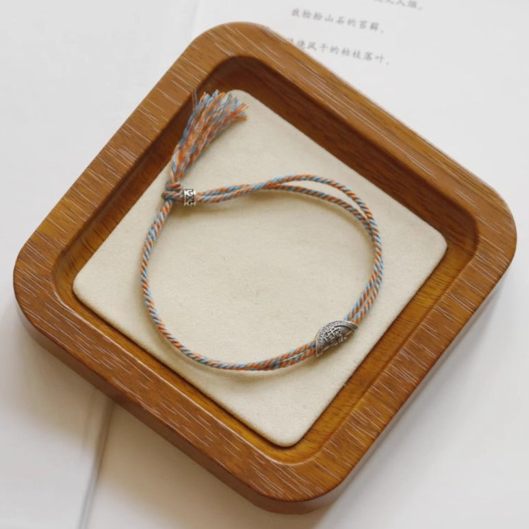 Zen Healing Tibet 925 Sterling Silver Tai Sui Amulet Lucky Braided Bracelet