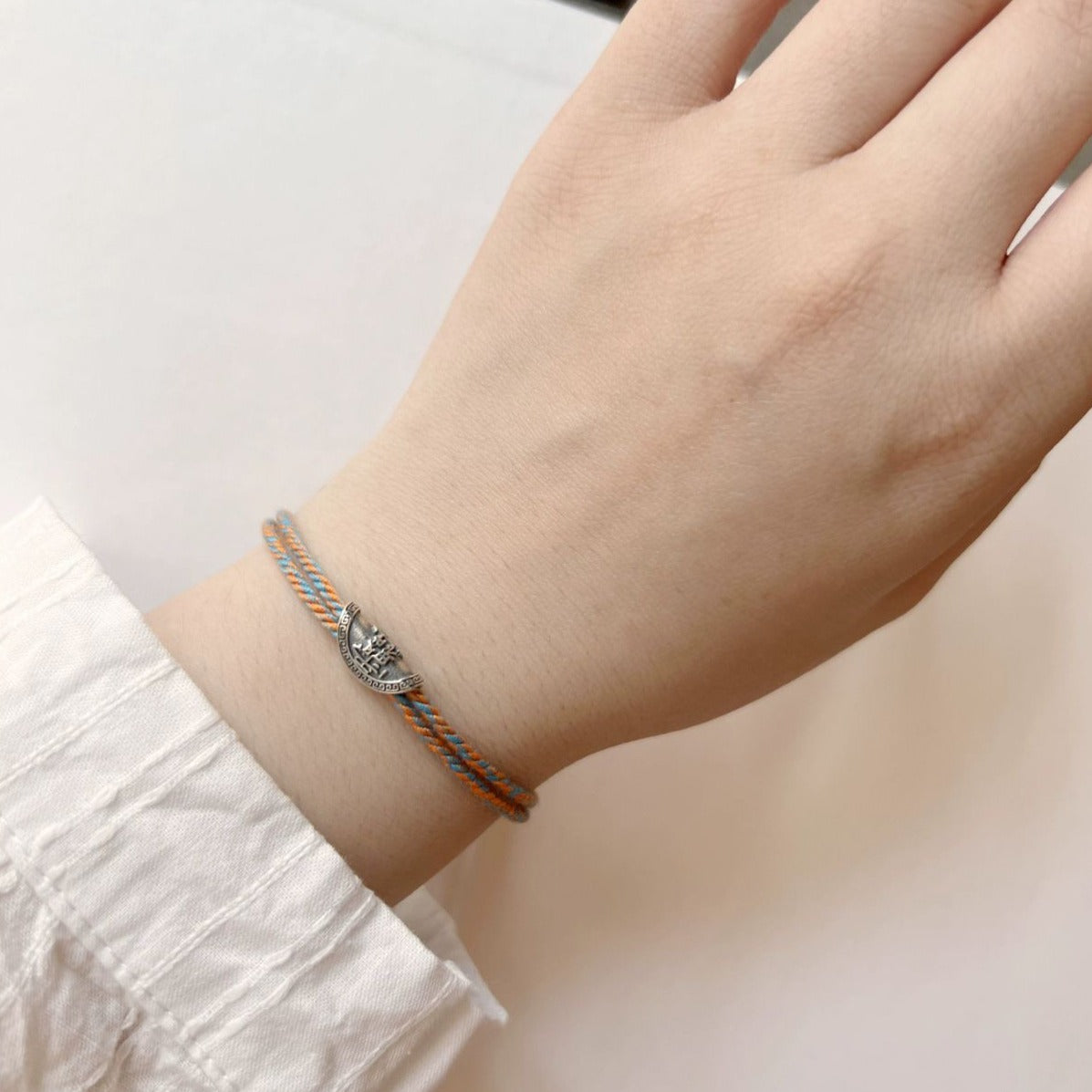 Zen Healing Tibet 925 Sterling Silver Tai Sui Amulet Lucky Braided Bracelet