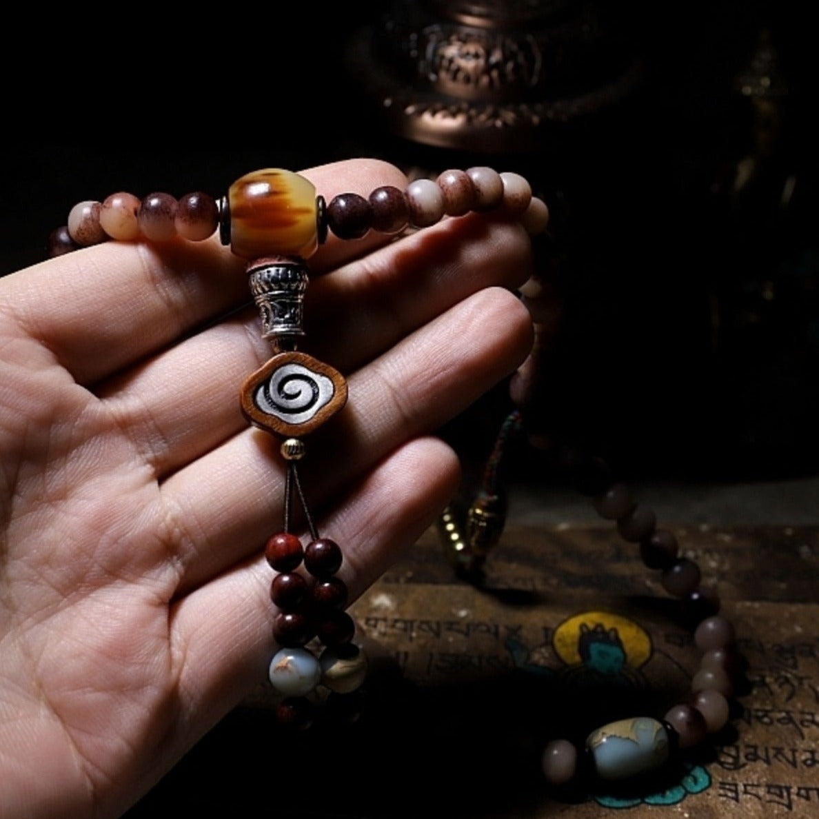 Zen Healing Tibetan 108 Camel Bone Mala Beads Protection Bracelet